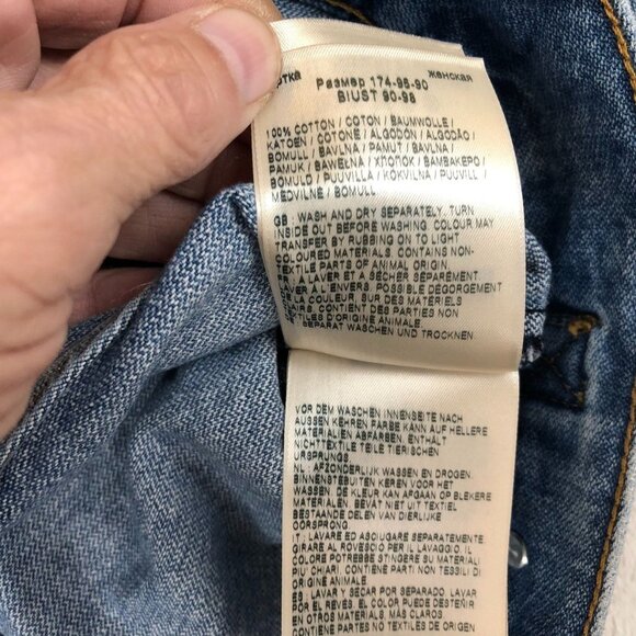 Wrangler Icons Denim Jacket Womens Medium Blue Medium Wash Y2K Casual 124WJ - Picture 6 of 16